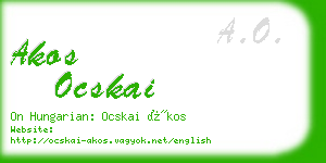 akos ocskai business card